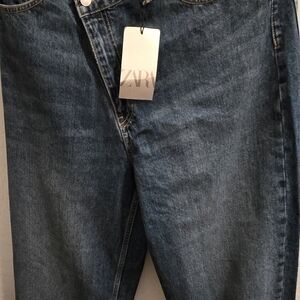 NWT- Zara Womens Crossed Waist Wide Leg Jeans